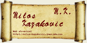 Miloš Kazaković vizit kartica